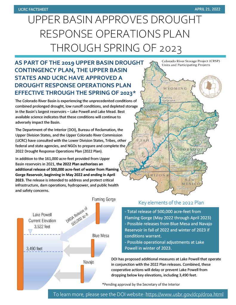 Drought Response Operation Agreement - 2022 Factsheet