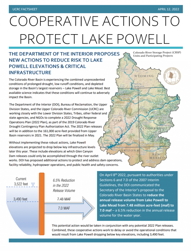 Cooperative Actions to Protect Lake Powell Factsheet