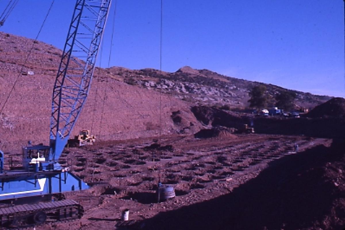 Due to potentially liquefiable soils at the base of Steinaker Dam, a seismic berm was constructed on the downstream toe 