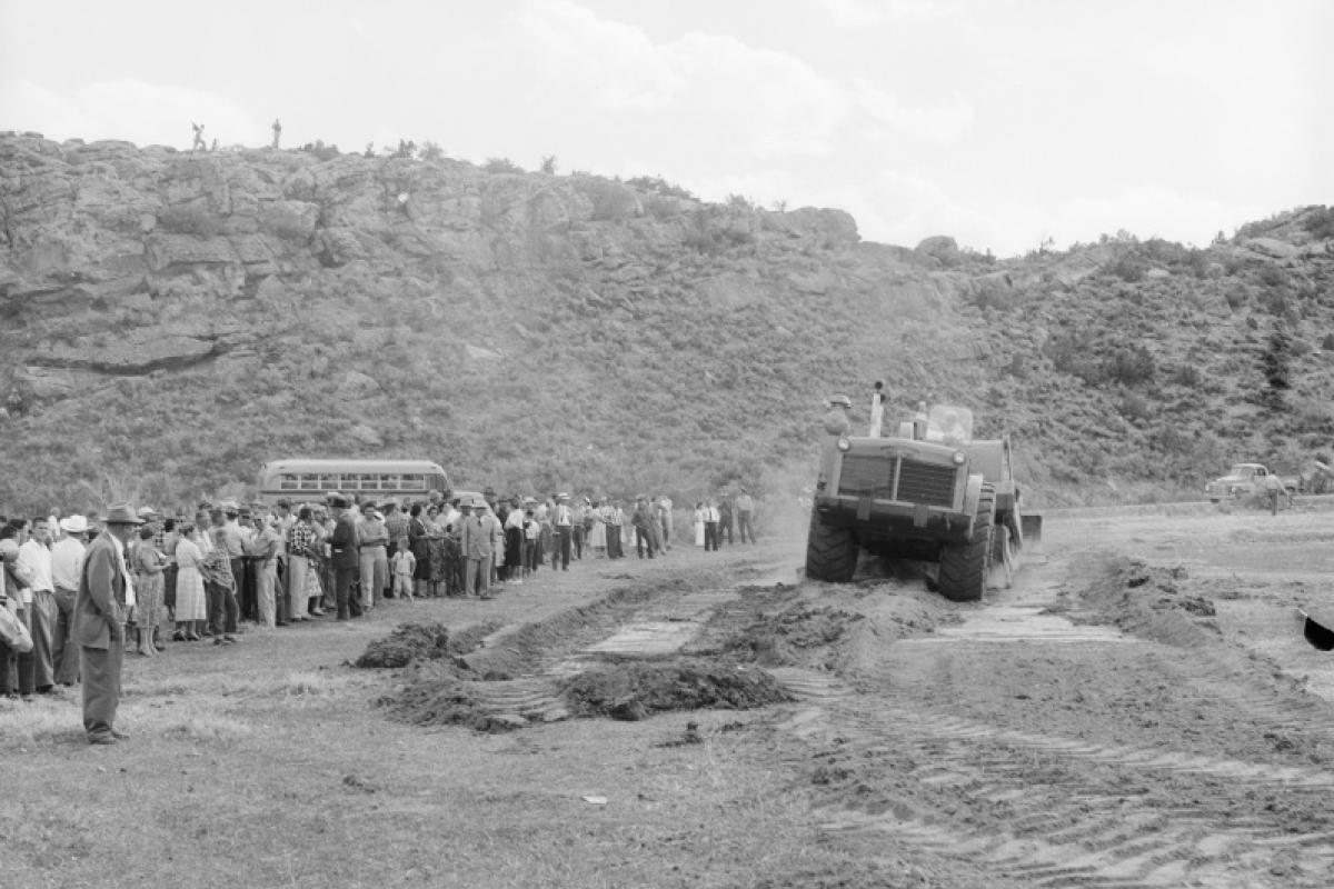 Groundbreaking for the Steinaker Dam with Joe Steinaker looking on – May 21, 1959