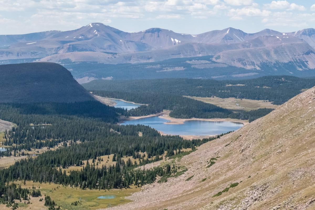 Fox and Crescent Lakes at the head of the Uinta River drainage