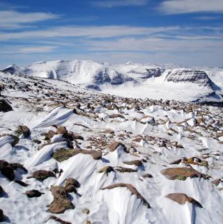 Snow covered landscape in the High Uinta Mountains